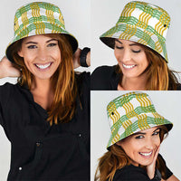 Aloha Hawaii Ilima Maile Lei Bucket Hat Palaka Inspired Hawaiian-plaid White LT14 - Polynesian Pride