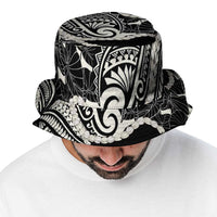 Aloha Hawaii Kalo Pikake Lei Bucket Hat Chest Tattoo Black Hawaiian Pattern LT14 - Polynesian Pride