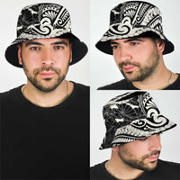Aloha Hawaii Kalo Pikake Lei Bucket Hat Chest Tattoo Black Hawaiian Pattern LT14 - Polynesian Pride