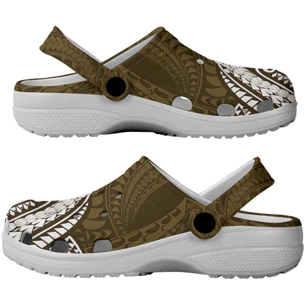 Aloha Hawaii Kalo Pikake Lei Clogs Shoes Chest Tattoo Gold Hawaiian Pattern
