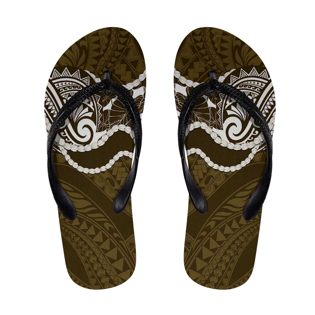 Aloha Hawaii Kalo Pikake Lei Flip Flops Chest Tattoo Gold Hawaiian Pattern