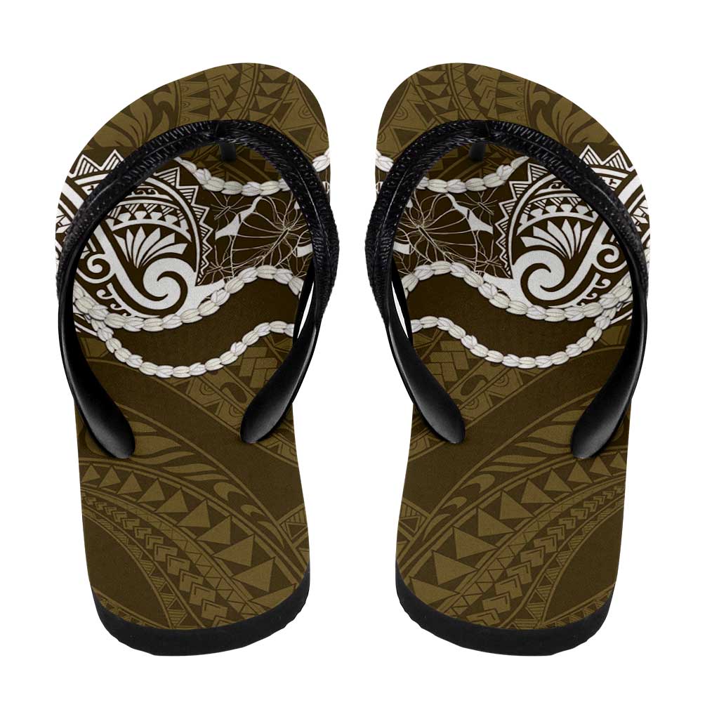 Aloha Hawaii Kalo Pikake Lei Flip Flops Chest Tattoo Gold Hawaiian Pattern