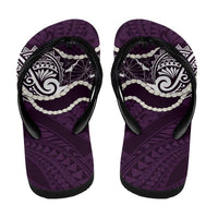 Aloha Hawaii Kalo Pikake Lei Flip Flops Chest Tattoo Purple Hawaiian Pattern