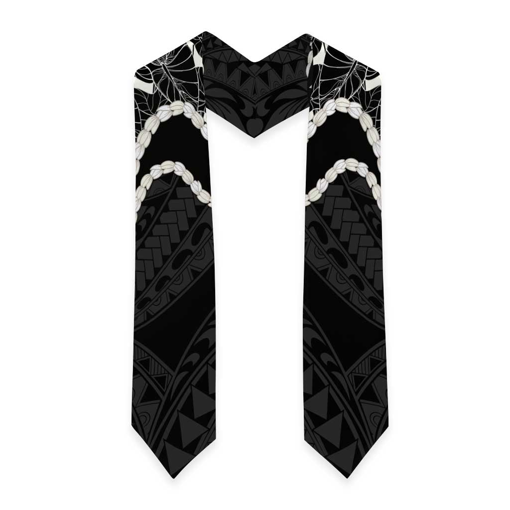 Aloha Hawaii Kalo Pikake Lei Graduation Stole Chest Tattoo Black Hawaiian Pattern