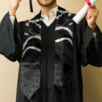 Aloha Hawaii Kalo Pikake Lei Graduation Stole Chest Tattoo Black Hawaiian Pattern LT14
