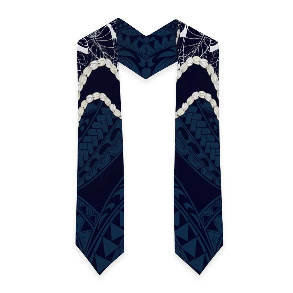 Aloha Hawaii Kalo Pikake Lei Graduation Stole Chest Tattoo Oxford Blue Hawaiian Pattern