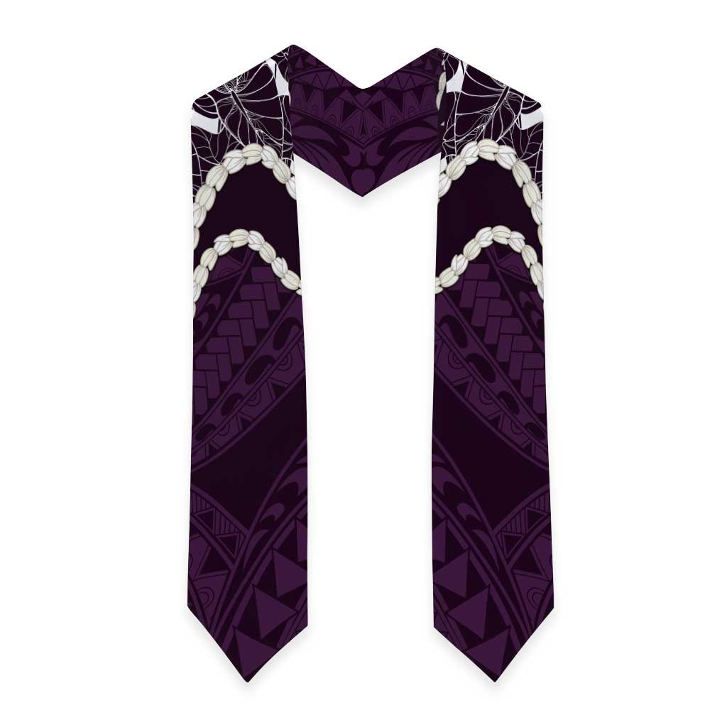 Aloha Hawaii Kalo Pikake Lei Graduation Stole Chest Tattoo Purple Hawaiian Pattern LT14 - Polynesian Pride