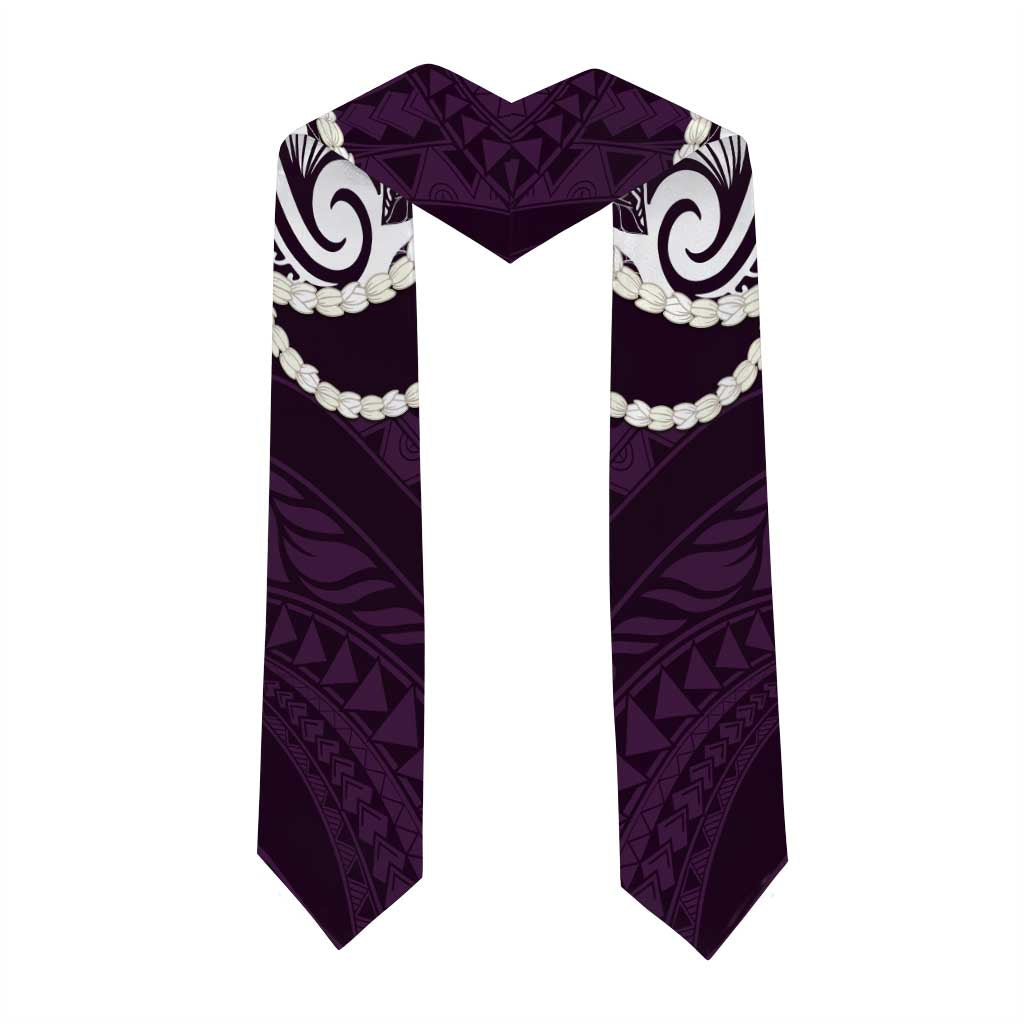 Aloha Hawaii Kalo Pikake Lei Graduation Stole Chest Tattoo Purple Hawaiian Pattern LT14 - Polynesian Pride