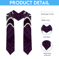 Aloha Hawaii Kalo Pikake Lei Graduation Stole Chest Tattoo Purple Hawaiian Pattern LT14 - Polynesian Pride
