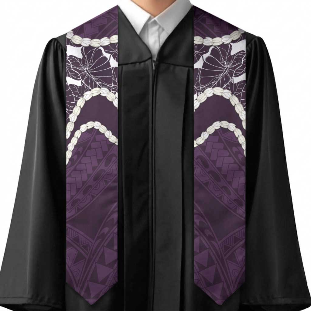 Aloha Hawaii Kalo Pikake Lei Graduation Stole Chest Tattoo Purple Hawaiian Pattern LT14 - Polynesian Pride