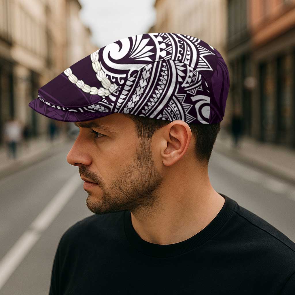 Aloha Hawaii Kalo Pikake Lei Jeff Hat Chest Tattoo Purple Hawaiian Pattern