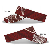 Aloha Hawaii Kalo Pikake Lei Sun Visor Cap Chest Tattoo Oxblood Hawaiian Pattern