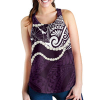 Aloha Hawaii Kalo Pikake Lei Women Racerback Tank Chest Tattoo Purple Hawaiian Pattern LT14 - Polynesian Pride