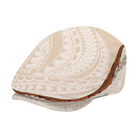 Aloha Hawaii Mikioi Lei Jeff Hat Beige Tropical Flower Pattern - Polynesian Pride