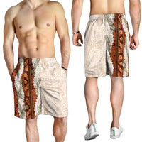 Aloha Hawaii Mikioi Lei Shorts for Men Beige Tropical Flower Pattern LT14 - Polynesian Pride