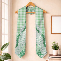 Aloha Hawaii Palaka Graduation Stole Green Plumeria Lei LT05 One Size Green - Polynesian Pride
