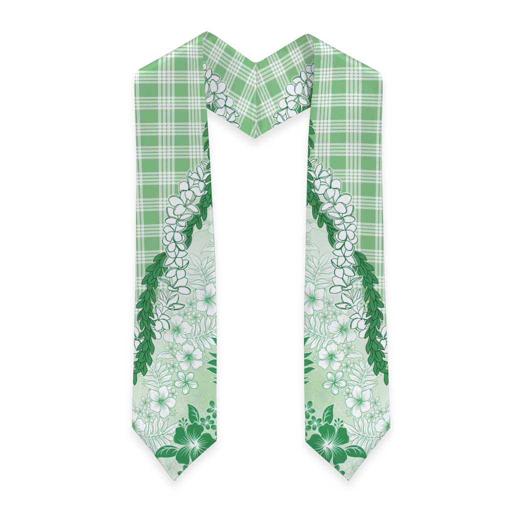 Aloha Hawaii Palaka Graduation Stole Green Plumeria Lei LT05 - Polynesian Pride