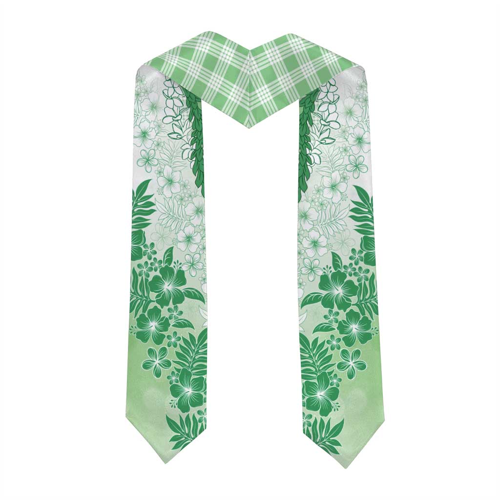 Aloha Hawaii Palaka Graduation Stole Green Plumeria Lei LT05 - Polynesian Pride