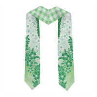 Aloha Hawaii Palaka Graduation Stole Green Plumeria Lei LT05 - Polynesian Pride