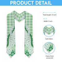 Aloha Hawaii Palaka Graduation Stole Green Plumeria Lei LT05 - Polynesian Pride