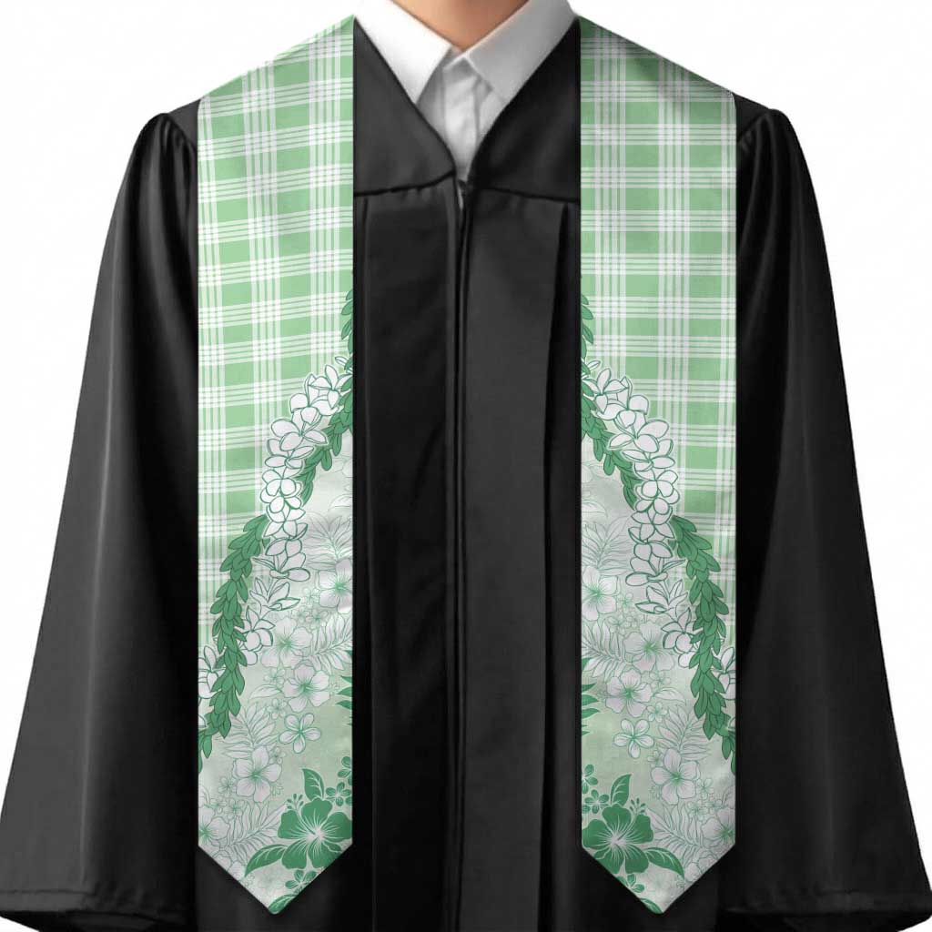 Aloha Hawaii Palaka Graduation Stole Green Plumeria Lei LT05 - Polynesian Pride