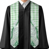 Aloha Hawaii Palaka Graduation Stole Green Plumeria Lei LT05 - Polynesian Pride