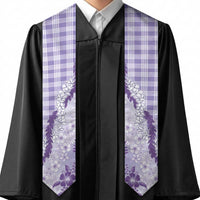 Aloha Hawaii Palaka Graduation Stole Purple Plumeria Lei
