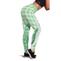 Aloha Hawaii Palaka Leggings Green Plumeria Lei LT05 - Polynesian Pride