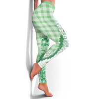 Aloha Hawaii Palaka Leggings Green Plumeria Lei LT05 - Polynesian Pride