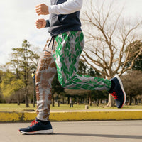 Aloha Hawaii Palaka Tuberose Lei Jogger Pants Hawaiian Quilt Seamless Style LT14 - Polynesian Pride