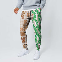 Aloha Hawaii Palaka Tuberose Lei Jogger Pants Hawaiian Quilt Seamless Style LT14 - Polynesian Pride