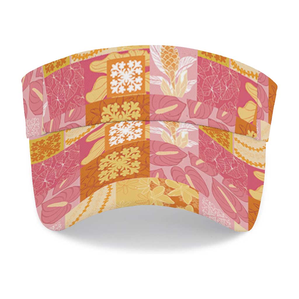 Aloha Hawaii Quilt Floral Patchwork Style Sun Visor Cap LT14 - Polynesian Pride