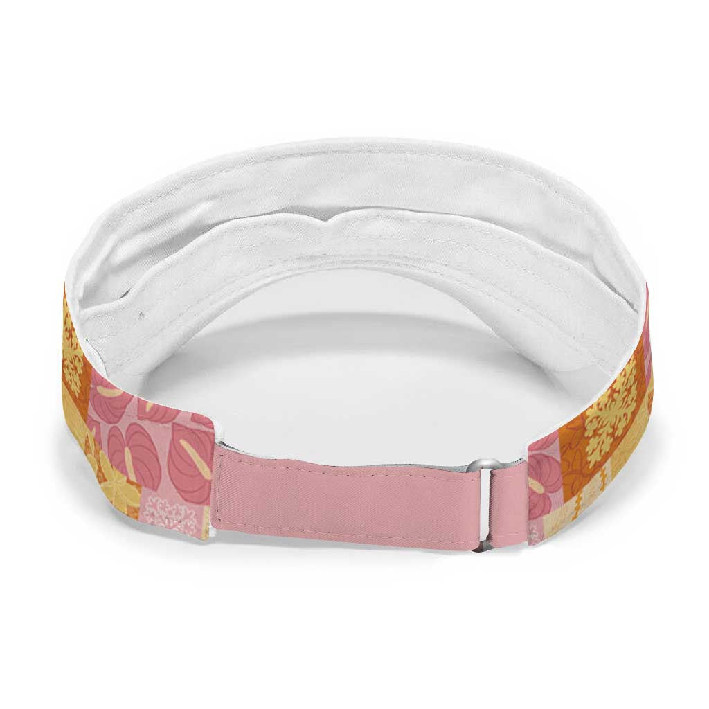 Aloha Hawaii Quilt Floral Patchwork Style Sun Visor Cap LT14 - Polynesian Pride