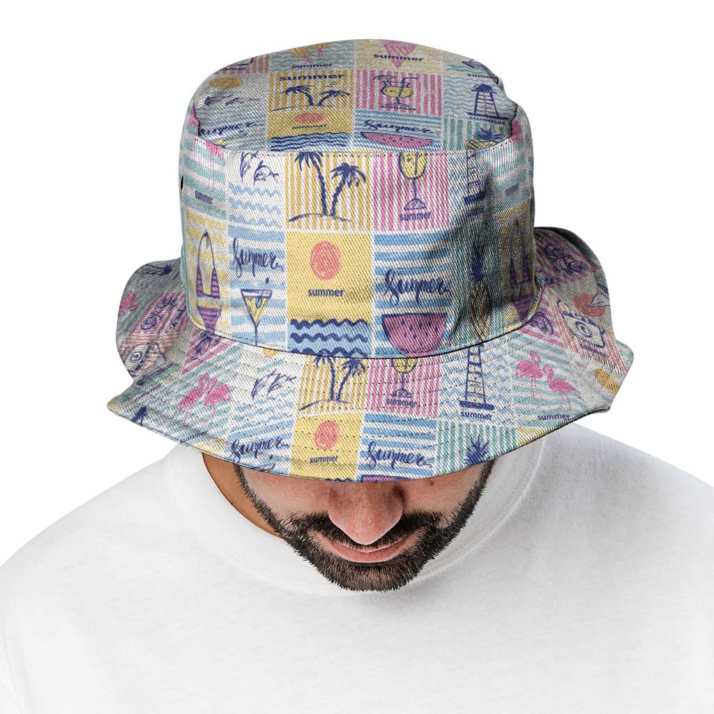 Aloha Summer Posters Grunge Textures Bucket Hat LT01 - Polynesian Pride