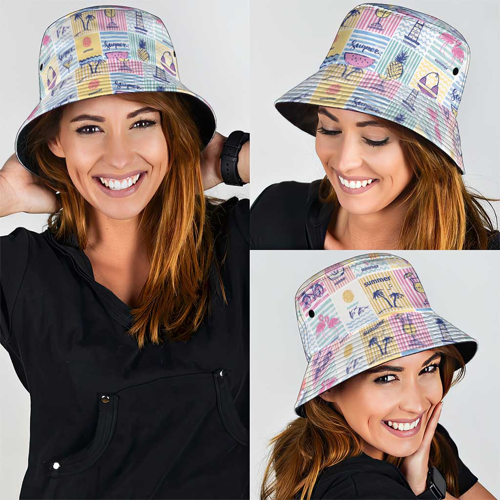Aloha Summer Posters Grunge Textures Bucket Hat LT01 - Polynesian Pride