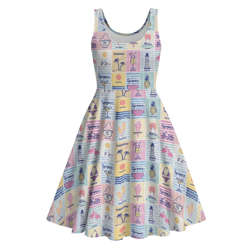 Aloha Summer Posters Grunge Textures Midi Dress LT01 Multicolor - Polynesian Pride
