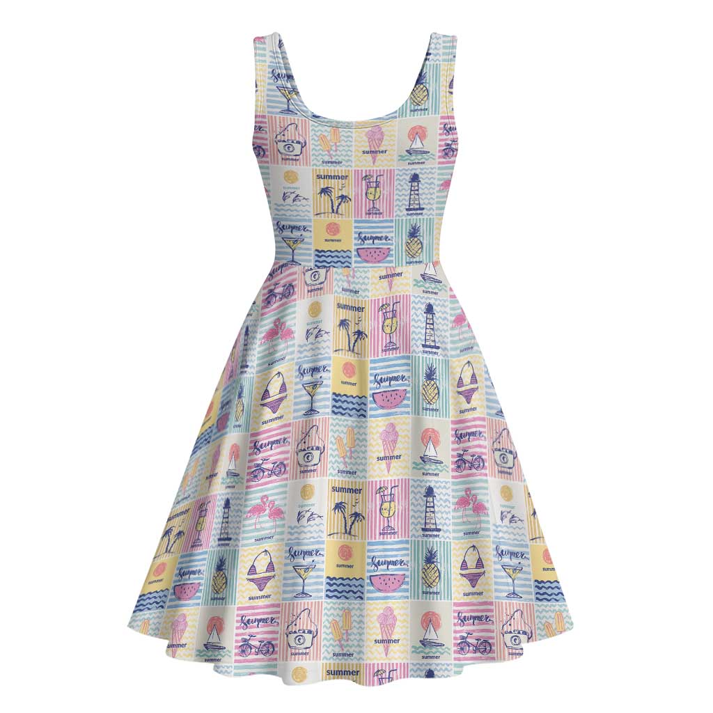 Aloha Summer Posters Grunge Textures Midi Dress LT01 - Polynesian Pride