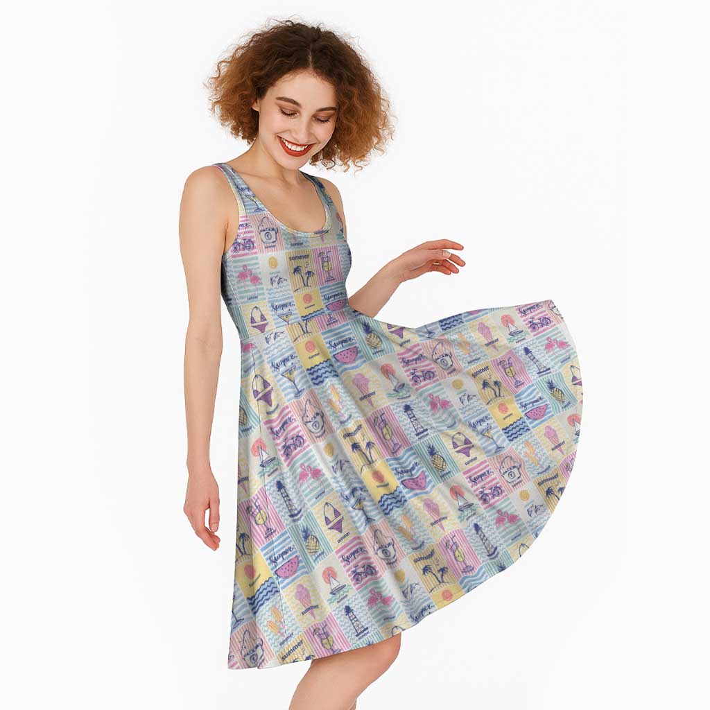 Aloha Summer Posters Grunge Textures Midi Dress LT01 - Polynesian Pride