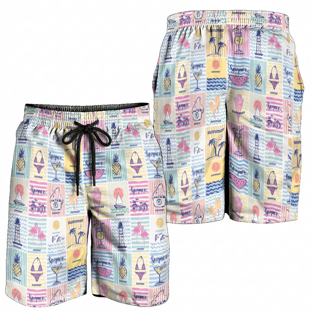 Aloha Summer Posters Grunge Textures Shorts for Men LT01 - Polynesian Pride