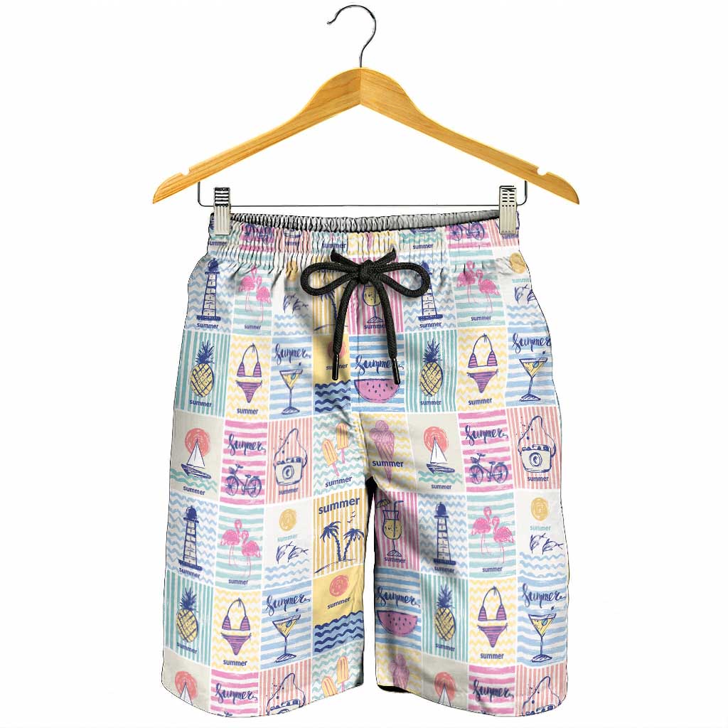 Aloha Summer Posters Grunge Textures Shorts for Men LT01 - Polynesian Pride