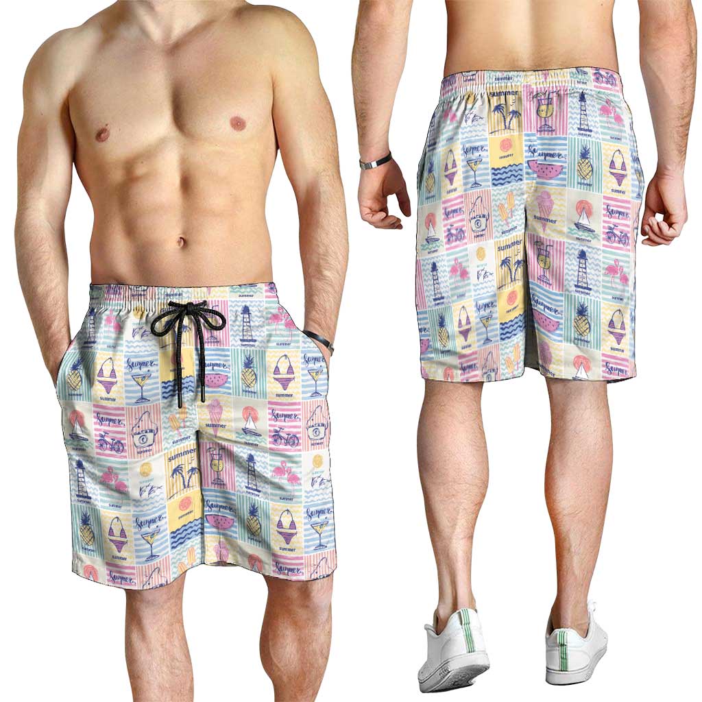 Aloha Summer Posters Grunge Textures Shorts for Men LT01 - Polynesian Pride