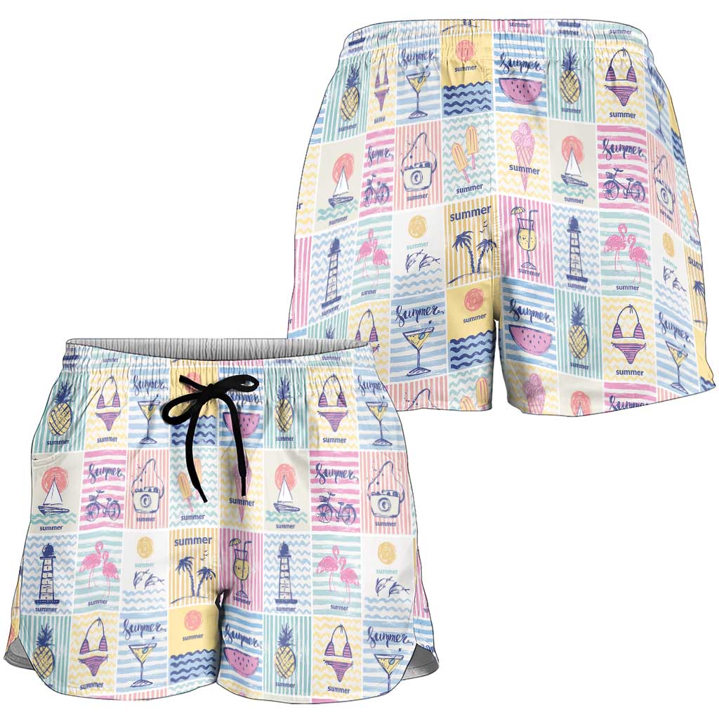Aloha Summer Posters Grunge Textures Shorts for Women LT01 - Polynesian Pride