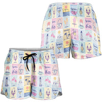 Aloha Summer Posters Grunge Textures Shorts for Women LT01 - Polynesian Pride