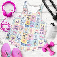 Aloha Summer Posters Grunge Textures Women Racerback Tank LT01 Multicolor - Polynesian Pride