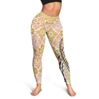 Aloha Vintage Palaka Floral Hawaiian Quilt Leggings Melemele Motif LT9 - Polynesian Pride