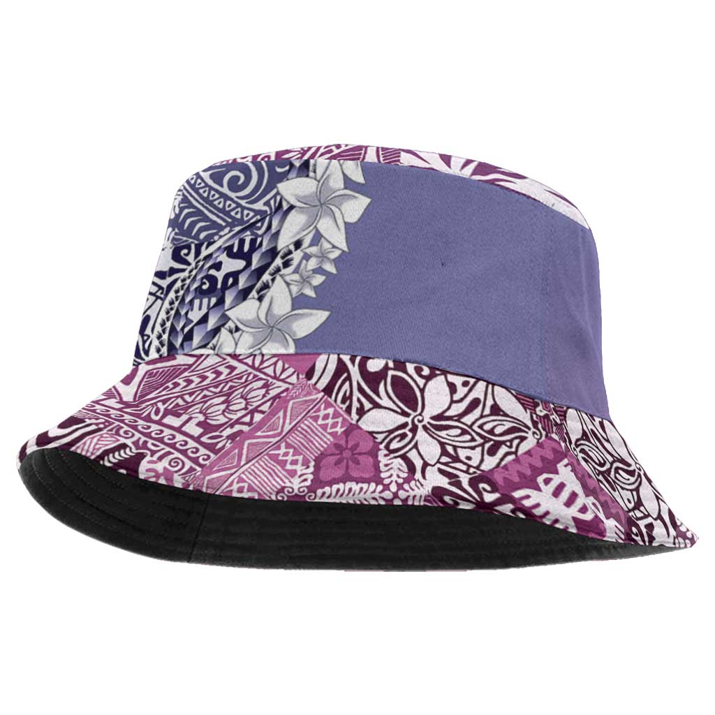 Aloha Vintage Plumeria Hawaiian Tapa Pattern Bucket Hat Gradient Hawaiian Tapa Pattern - Polynesian Pride
