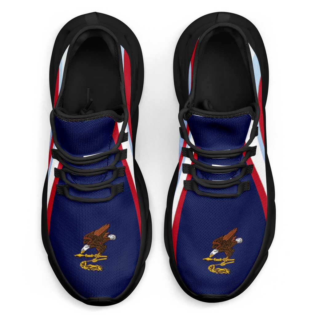 American Samoa Clunky Sneakers Flag-Inspired Curve Style