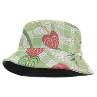 Anthurium Pikake Ti Leaf Palaka Bucket Hat Green Version