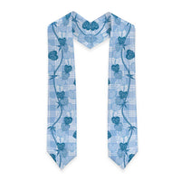 Anthurium Pikake Ti Leaf Palaka Graduation Stole Blue Version