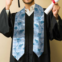 Anthurium Pikake Ti Leaf Palaka Graduation Stole Blue Version